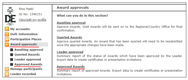 certificate printing user guide dofe
