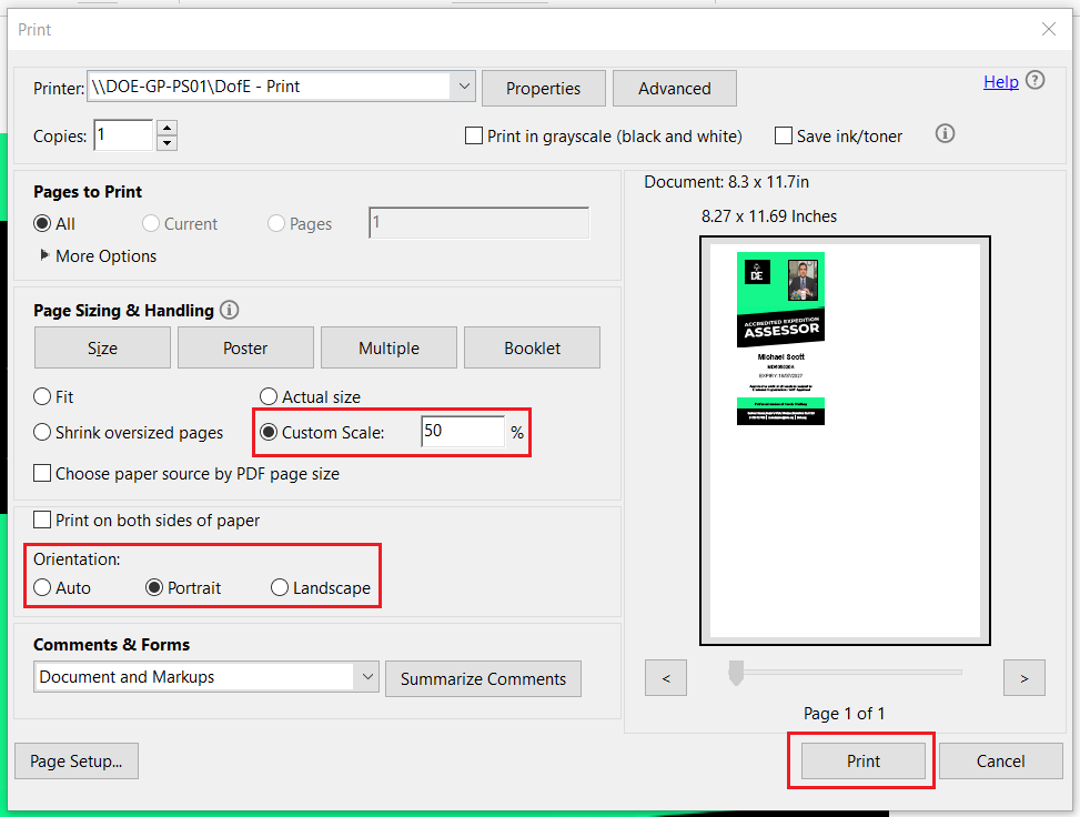 How Do I Print My Assessor Accreditation Card DofE